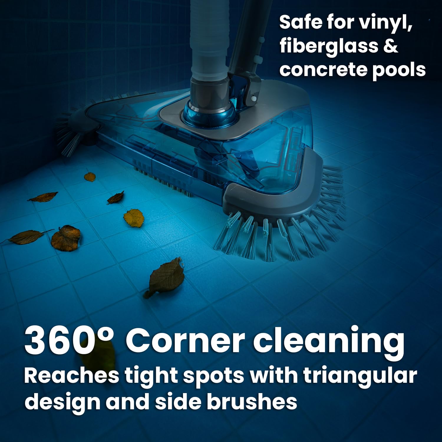 XtremepowerUS InGround Suction Vacuum Pool Cleaner – Climb Wall Automatic Cleaning Set with 30FT Hose + Triangle Head with Side Brushes