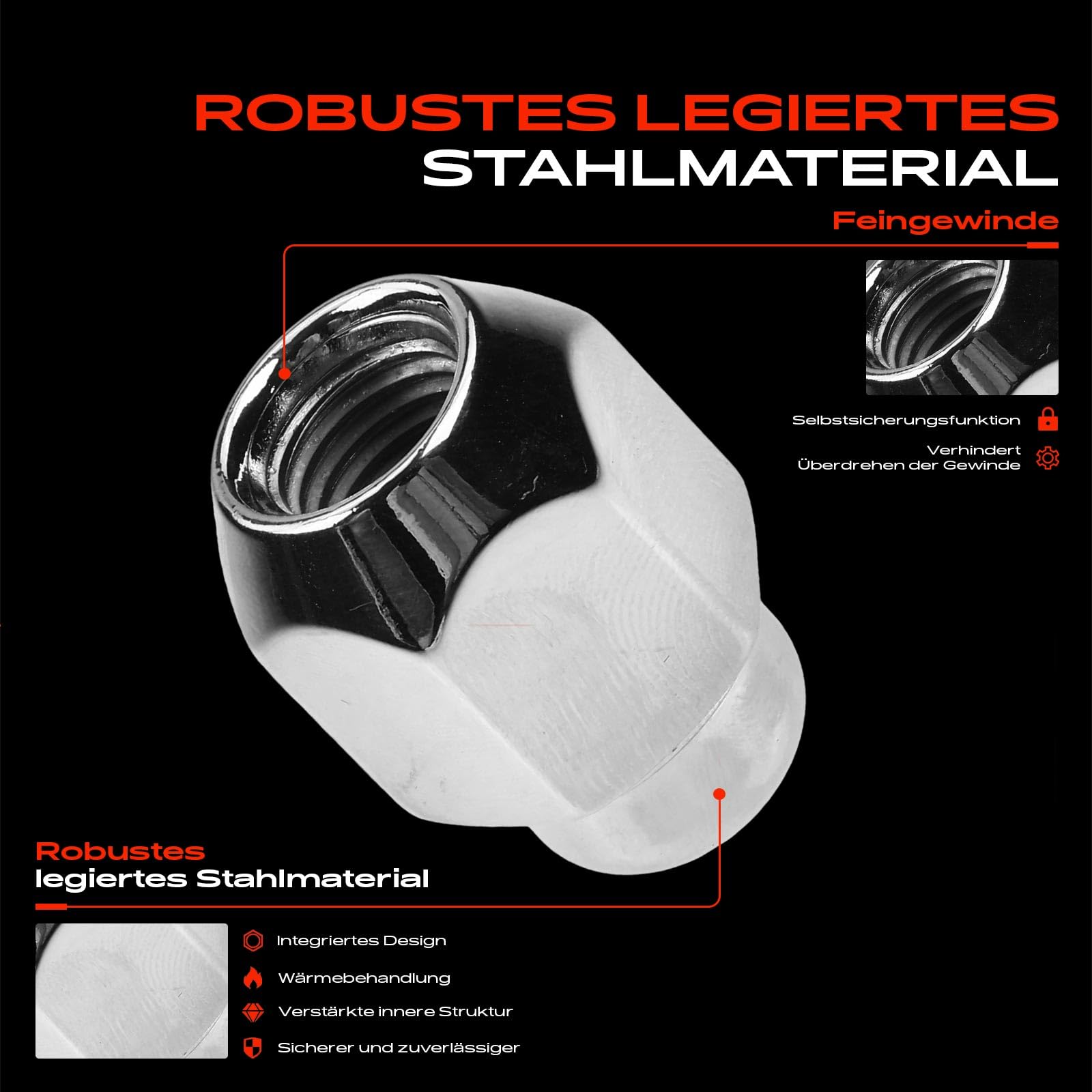 Frankberg 5x Dadi per ruota Bulloni per ruota Compatibile con i20 Coupé GB i10 BA IA i30 FD Tucson TL TLE i10 PA Replace# 9-1000201