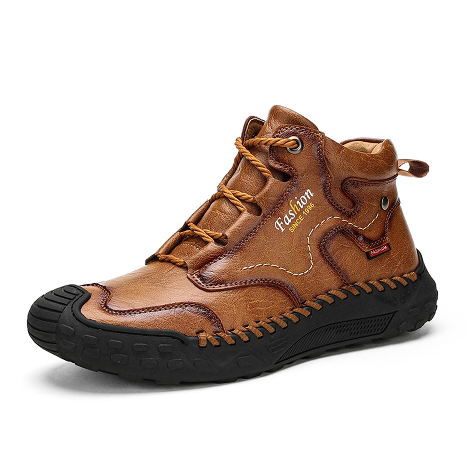 Baskets mi-hautes pour homme - Chaussures de randonnée en daim - Chaussures de sport antidérapantes - Chaussures de trekking respirantes - Bottines unies - Chaussures de course sportives