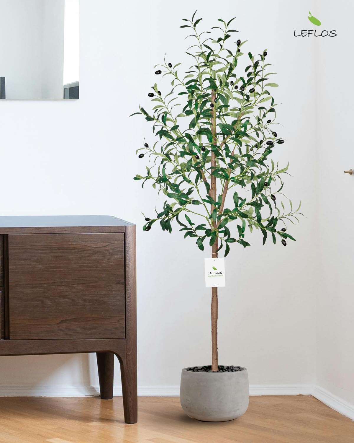 Ulivo Artificiale 180cm Per Interni - Con Tronco Realistico E Olive, Vaso Incluso - Foto 12