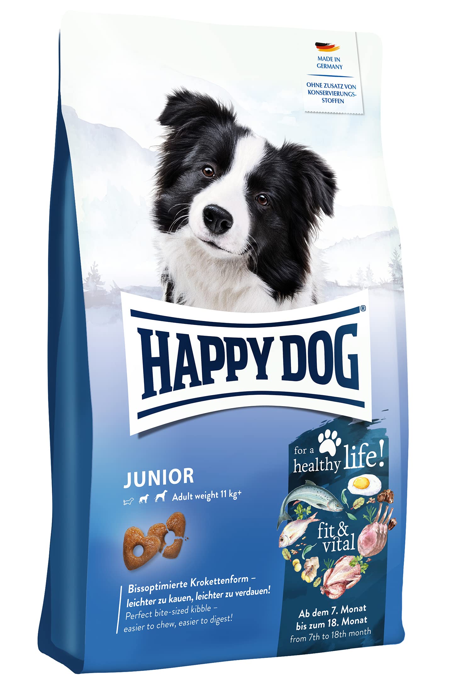 Happy Dog fit & vital Junior Junghundefutter Geflügel, 1 kg