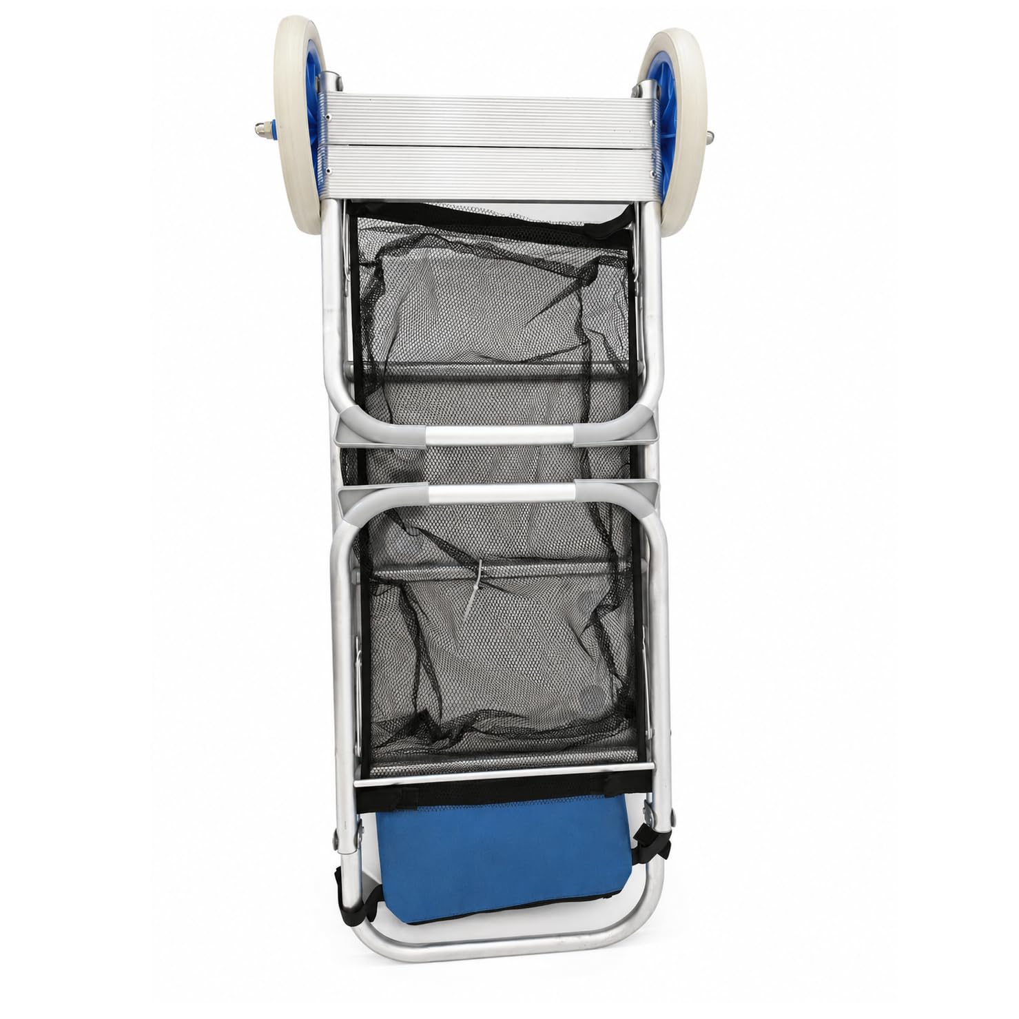 Acomoda Textil - Carro de Playa Plegable 105x52 cm 2 en 1 con Mesa Integrada. Carrito de Transporte de Aluminio con Ruedas Grandes, Bolsa de Almacenaje y Goma de Sujeción para Playa y Camping.