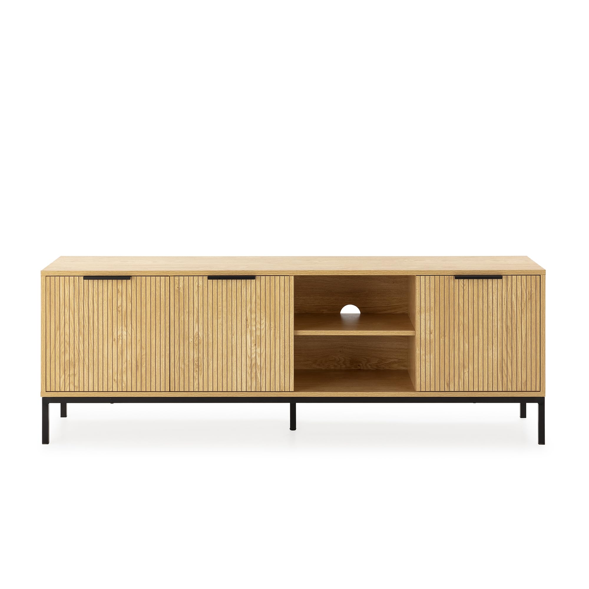 HOMN LIVING Comodino Auri con 2 cassetti, Bianco, 50 cm (Larghezza) 40 cm ( profondità) 55 cm (Altezza