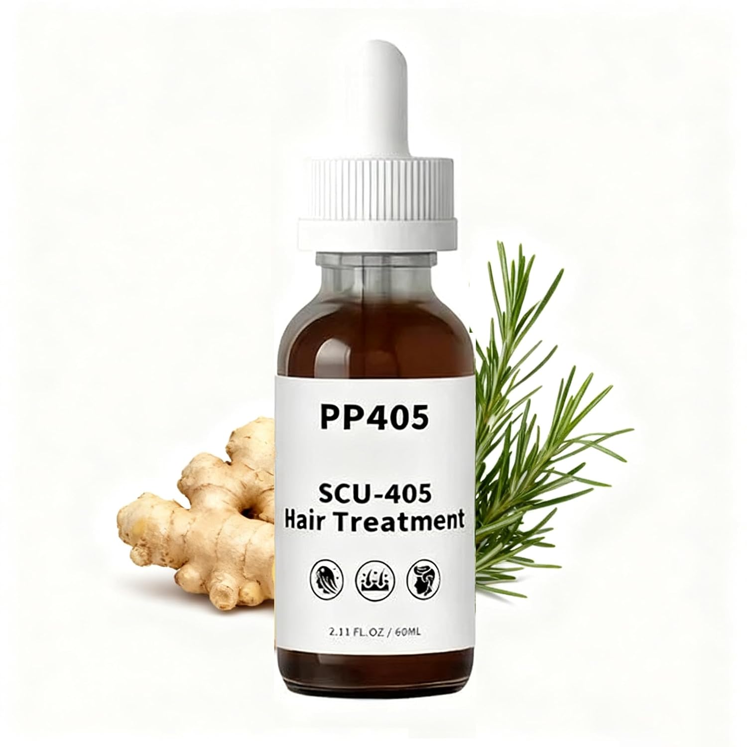 PP405 Hair Growth Oil - SCU-405 Nourishing Scalp & Hair Serum for Fuller-Looking Hair, with Biotin & Hyaluronic Acid, Fast-Absorbing & Non-Greasy Formula, 2.1 Fl Oz for All Hair Types (1 Pcs)
