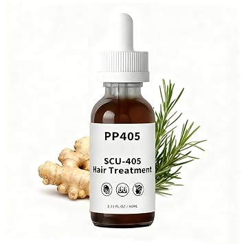 PP405 Hair Growth Oil - SCU-405 Nourishing Scalp & Hair Serum for Fuller-Looking Hair, with Biotin & Hyaluronic Acid, Fast-Absorbing & Non-Greasy Formula, 2.1 Fl Oz for All Hair Types 1 Pcs