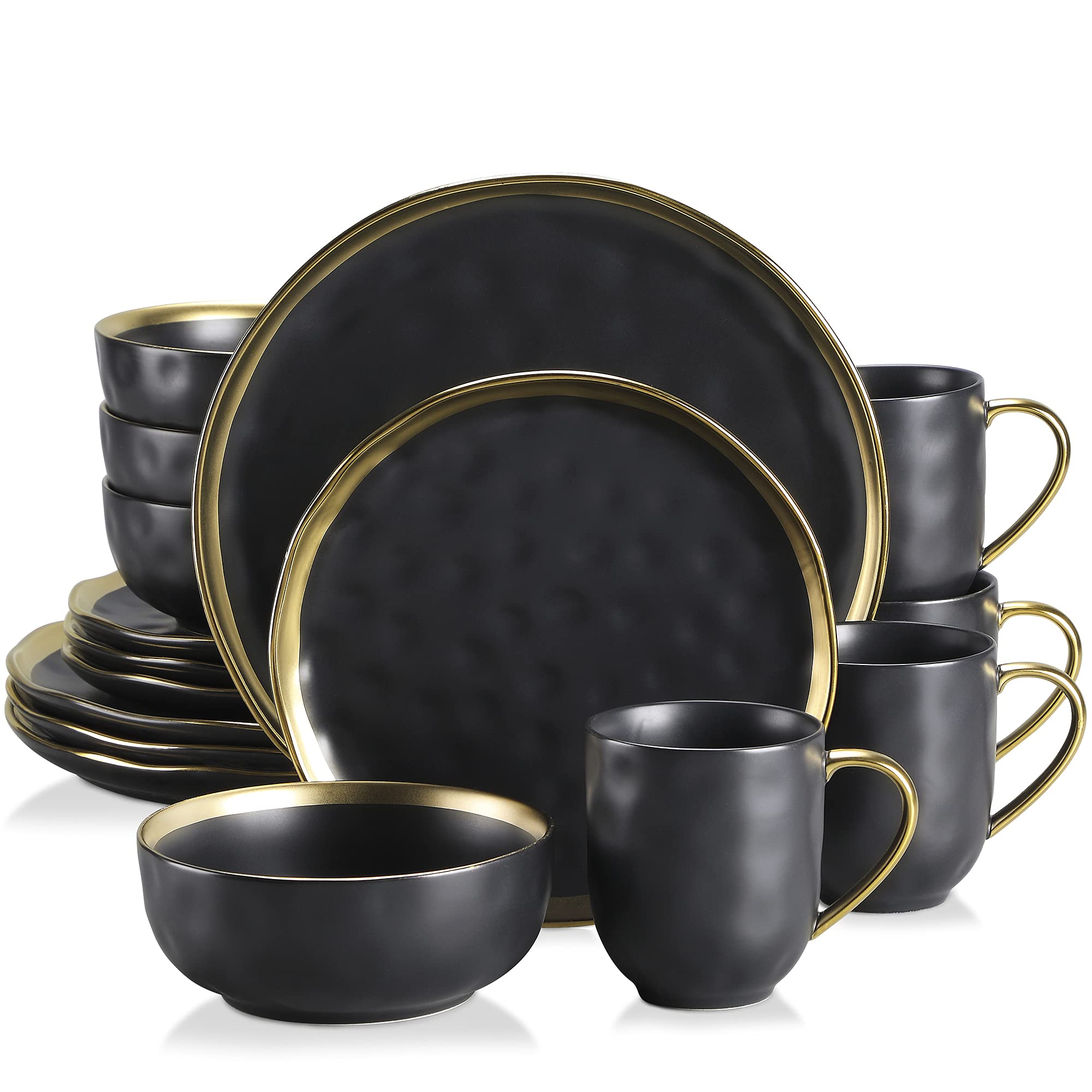Buy LOVECASA, Series Sweet, 16Piece Dinner Set,Golden Bord Design