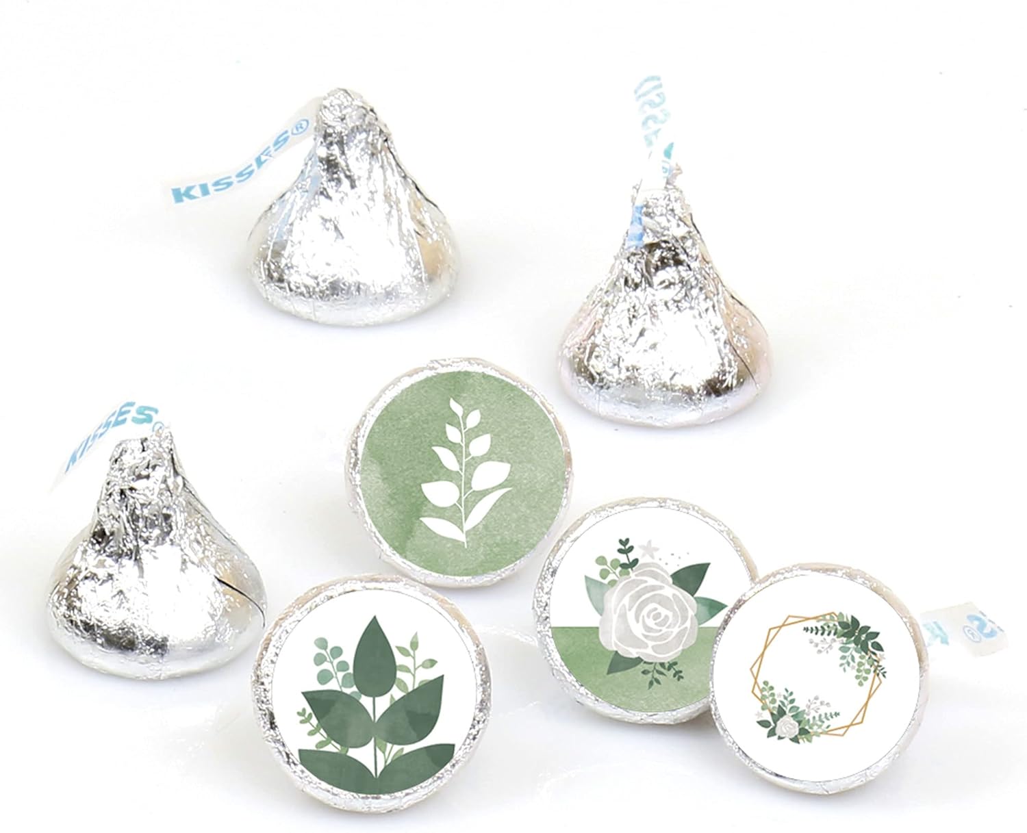 Big Dot of Happiness Boho Botanical - Greenery Party Round Candy Sticker Favors - Labels Fit Chocolate Candy (1 Sheet of 108)