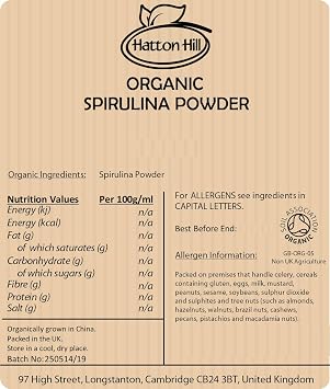 Organic Spirulina Powder 500g by Hatton Hill Organic