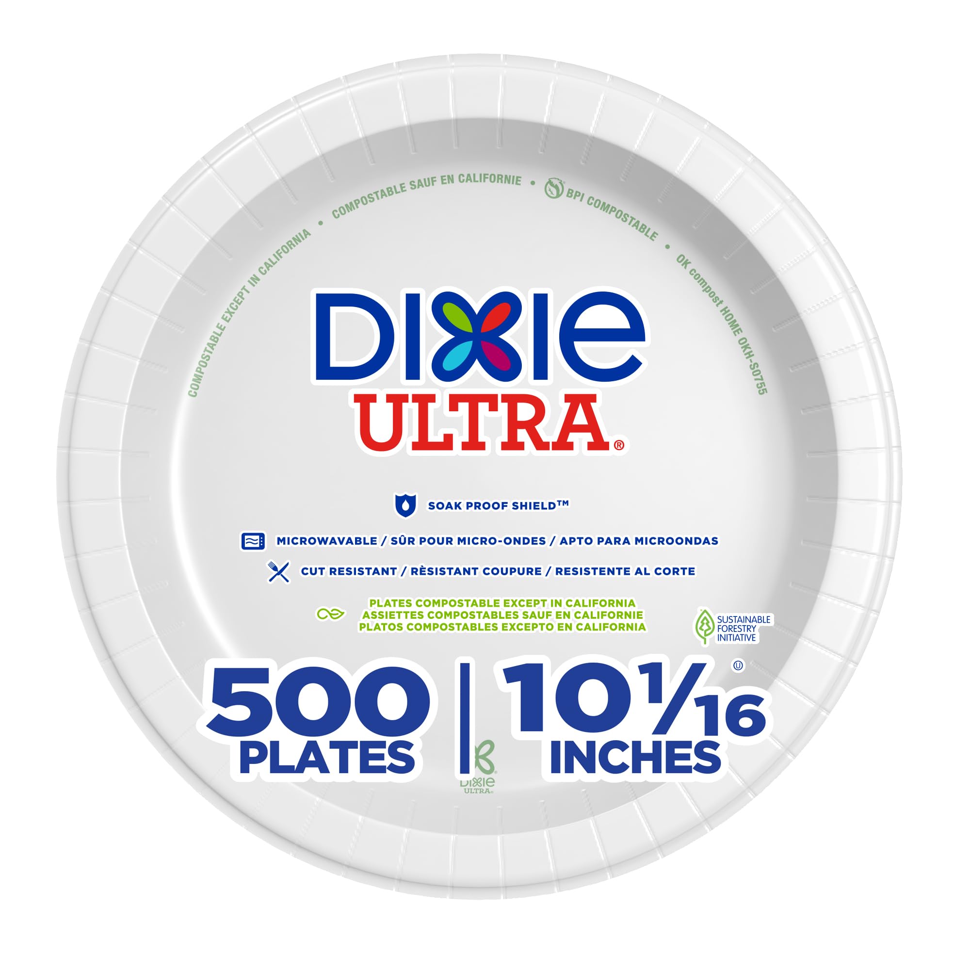 Dixie Ultra Compostable Plates - 500 Count -13