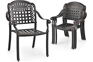Tangkula Set of 4 Cast Aluminum Patio Dining Chairs for Outdoor Comfort and Style