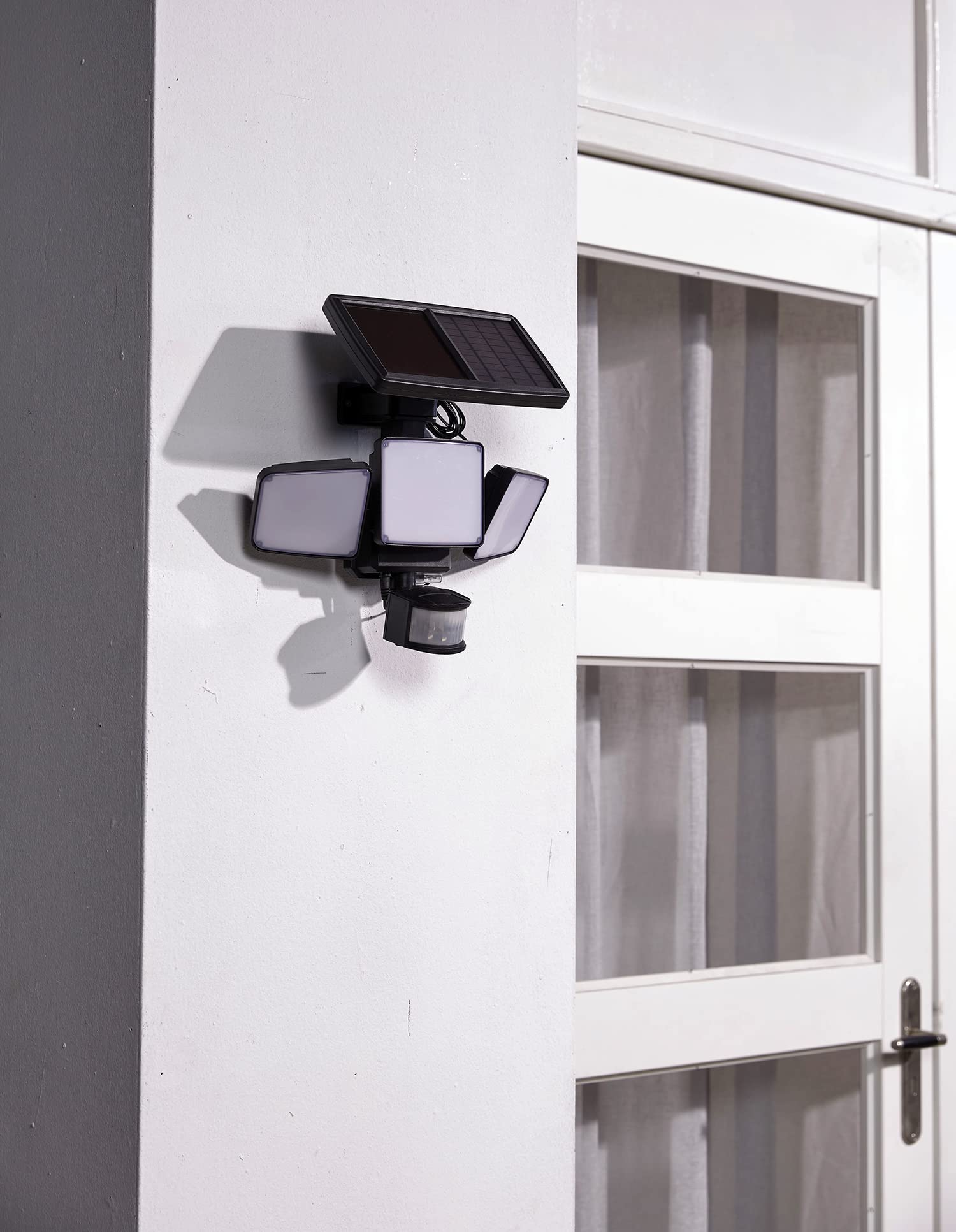 Luxform, Solarleuchten für außen, La Rioja, Solarleuchten für außen, Solarlampen für außen Balkon, Wandleuchte, Außenwandleuchten, Kunststoff, Schwarz