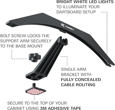 Target Darts Arc Dartboard Cabinet Light Attachment System