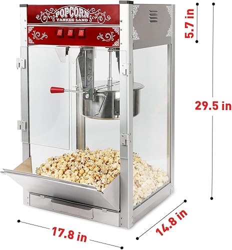 Miniatura 3 de Máquina de palomitas de maíz, hervidor de 16 onzas, máquina de palomitas de maíz para encimera para 80 tazas por lote, estilo bar estilo teatro con