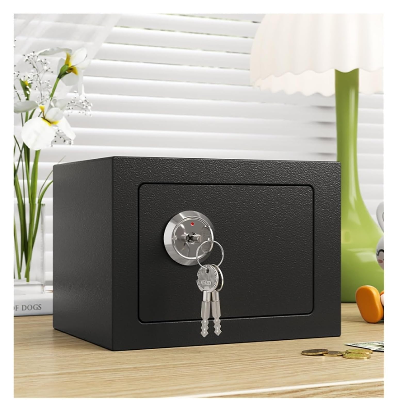Cassaforte a mobile, Casseforti a gabinetto Cassetta di sicurezza domestica piccola(Nero)