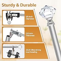 Vista 5 de TONIAL Curtain Rods 32 to 58 Inch(2.6-4.8ft), Telescoping Splicing 3/4 Single Rods for Windows 20 to 53 Inch(1.7-4.4ft) Decorative Drapery Rod with