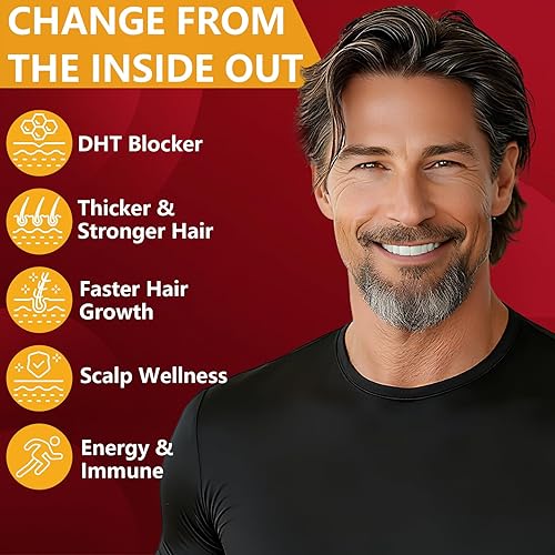 Miniatura 4 de DHT Blocker para hombres  Suplemento extra fuerte para el crecimiento del cabello de palma enana americana y biotina, vitaminas para el crecimiento