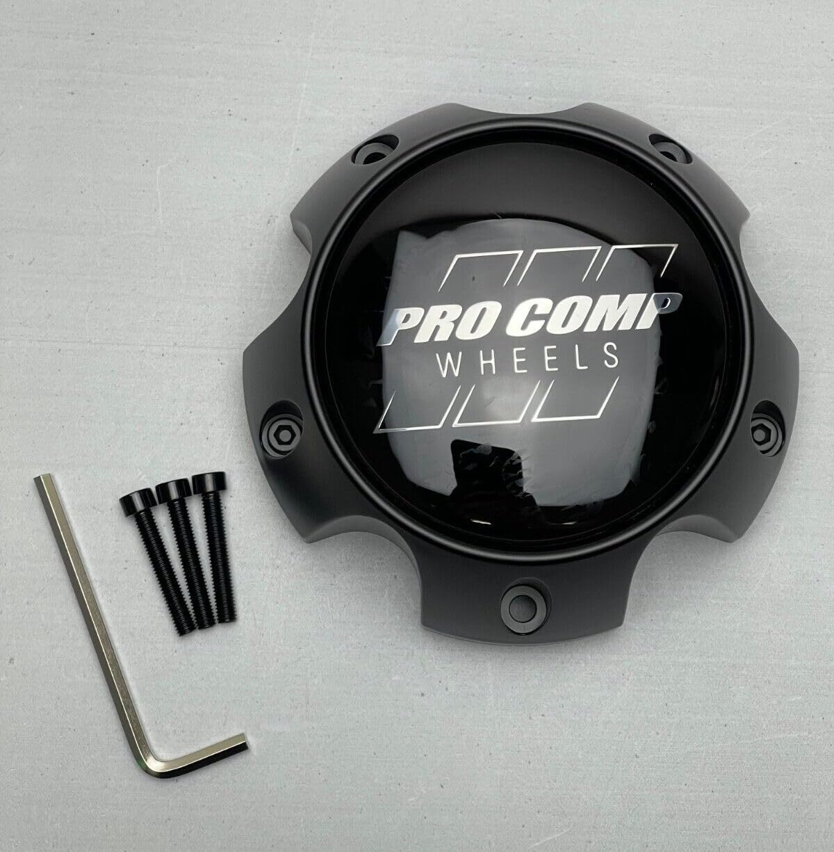 Pro Comp Satin Black Wheel Center Cap with Screws 518351502 CAP5366-5127-U4B CAP5366-5127 Resin Logo