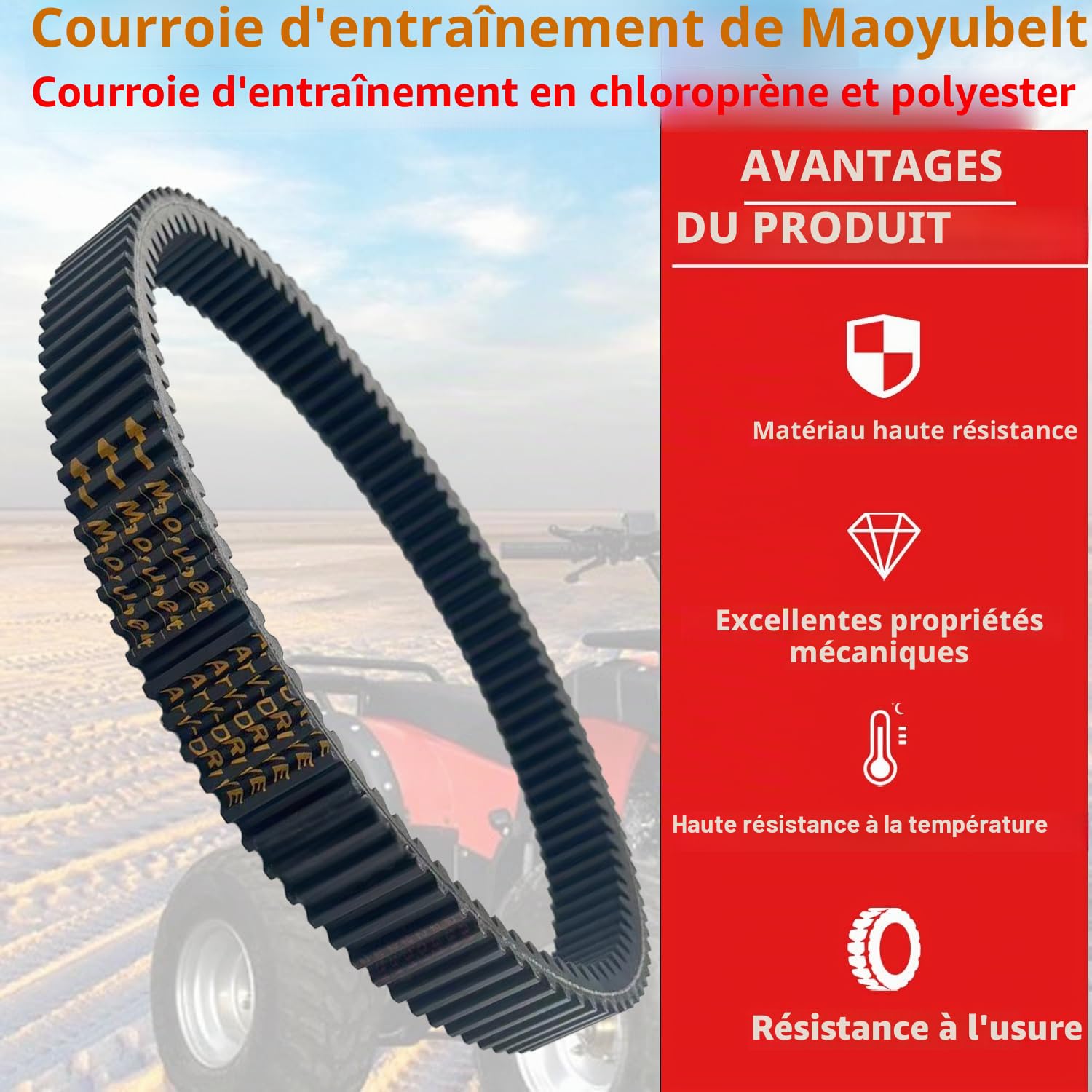 Courroie de transmission 1 pièce 0JWA-055000-1000 Courroie de transmission pour véhicules tout-terrain pour CF1000 1000cc Z1000 ATV UTV ATV1000 pour CF-Moto 2011-2018