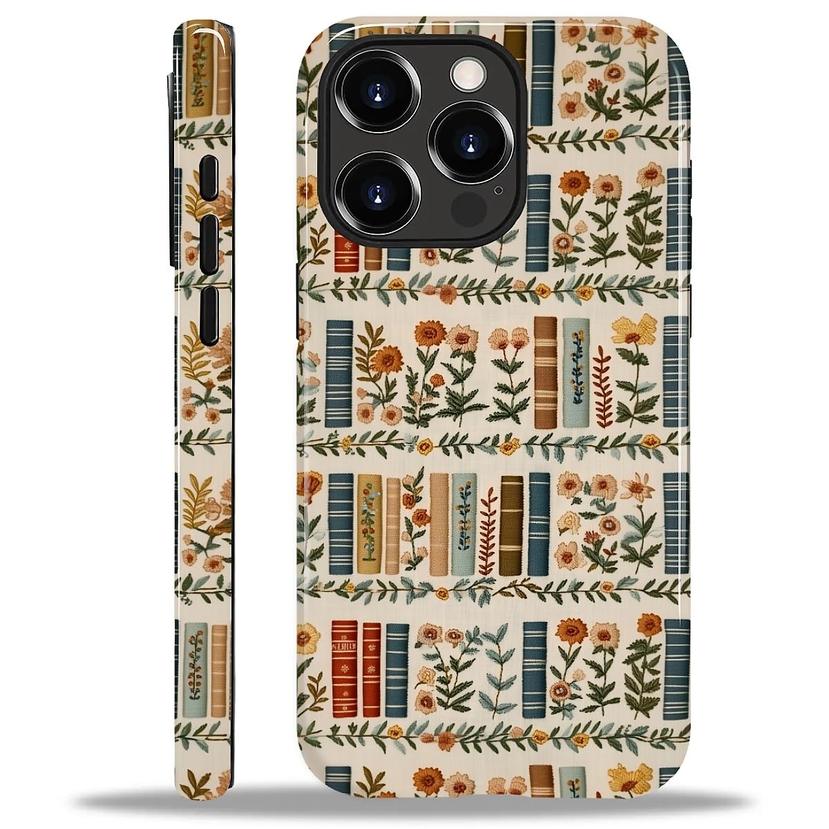 Compatible with iPhone 14 Pro Max Case, Hybrid 2-Layer Case Shockproof Anti-Scratch for Girl Women Boy Men, Embroidery Library for iPhone 14 Pro Max