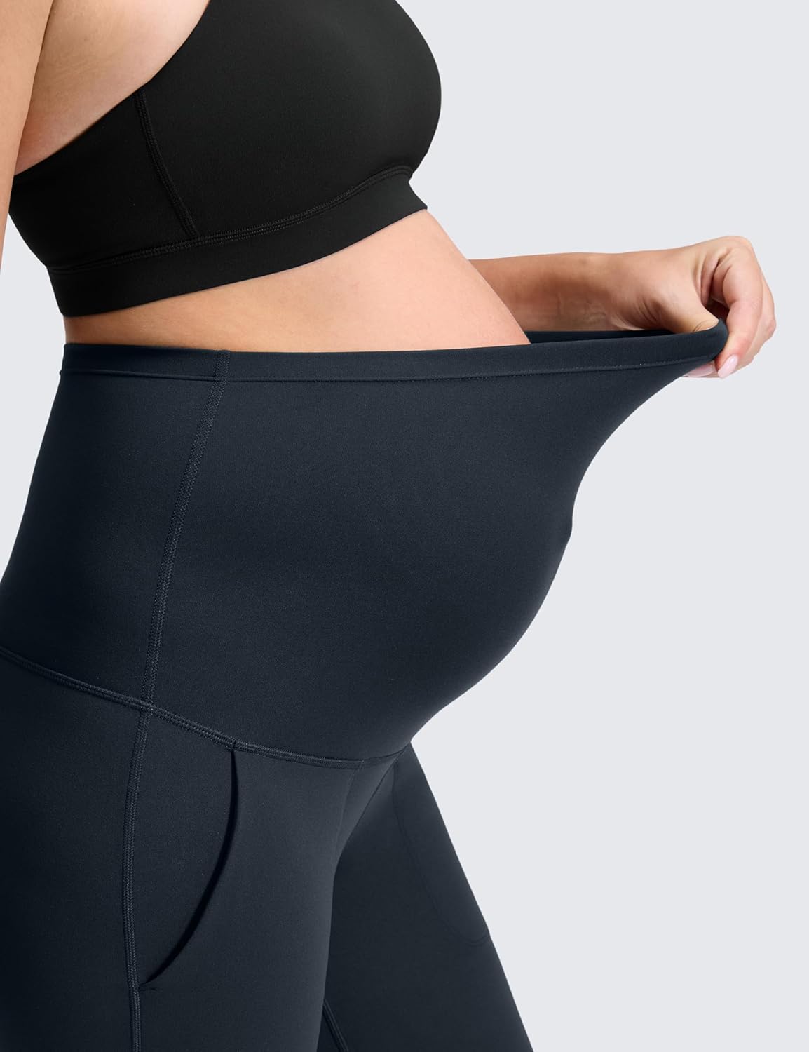 CRZ YOGA Butterluxe Maternity Wide Leg Pants Pockets 31.5" - Over The Belly Workout Yoga Lounge Womens Pregnancy - Image 4