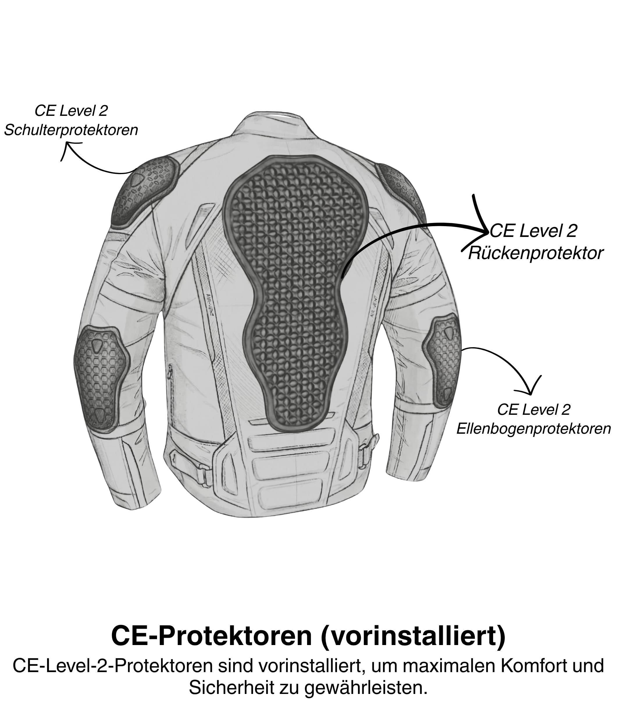 REVX Giacca da moto da uomo per tutte le stagioni, con protezioni CE