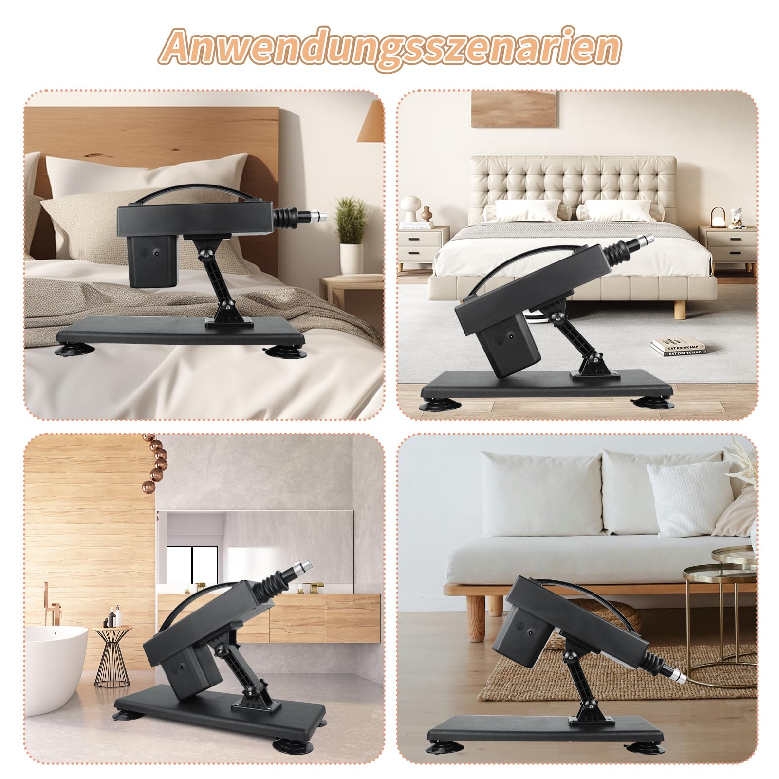 Anngeok Standard Sexmaschine Stoßfunktion Frauen Love Machines Extrem Sexspielzeug Leise Stark Teleskopisch Masturbator Maschine Fickmaschine mit Zubehör(8 Zubehörteile)