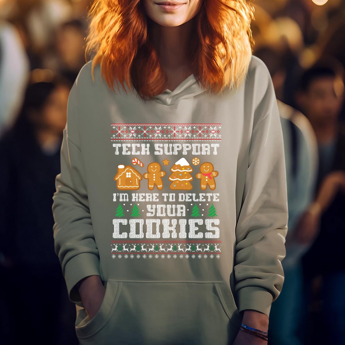 Tech Support I?m Here to Delete Your Cookies - Maglione natalizio