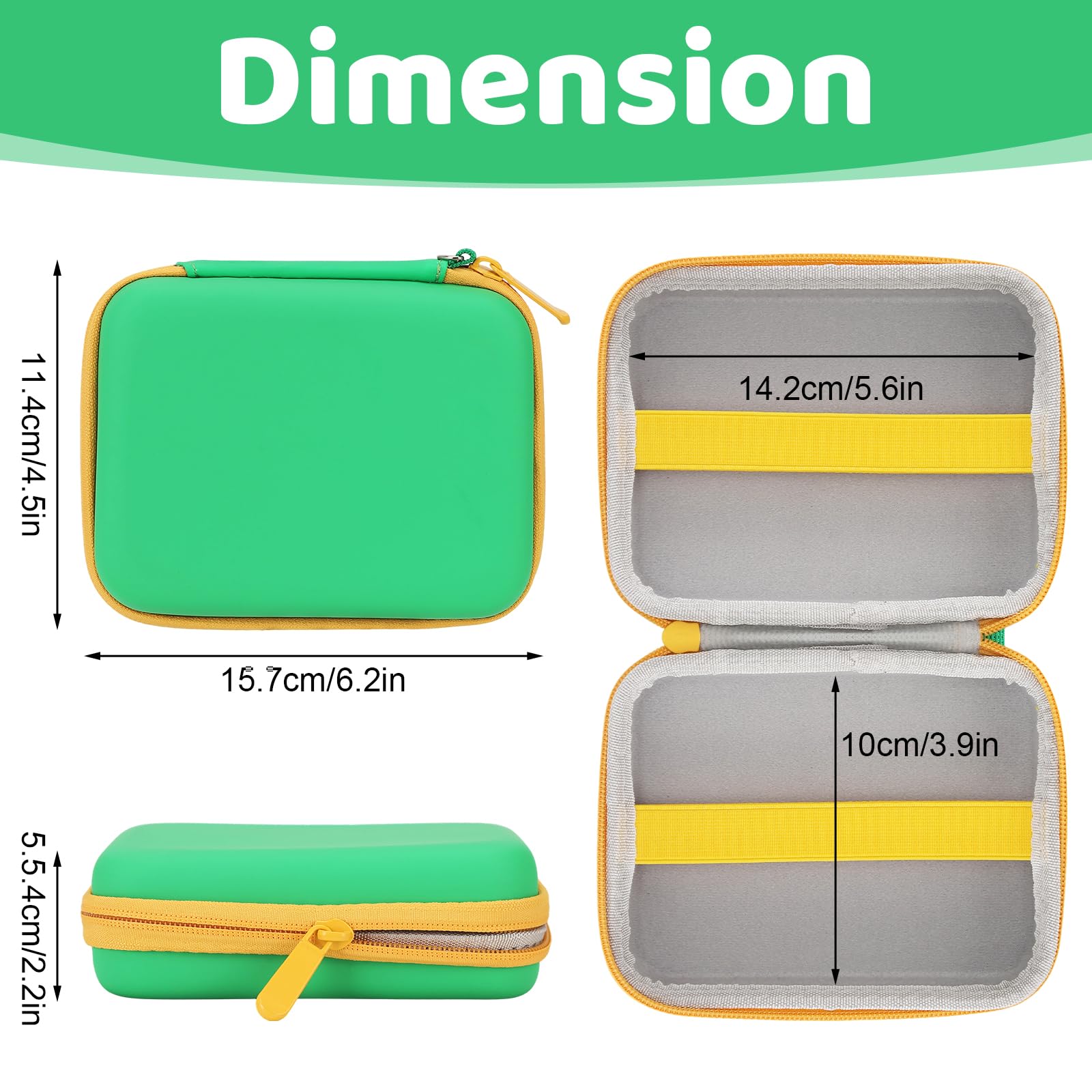 Playing Card Case, UNO Card Game Case Holder Holds up to 300+ Game Cards, Green, 15*12*5cm/5.9*4.7*1.97 inches - Image 3