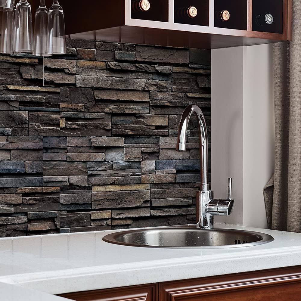 MISSSIXTY 7 Strips Self Adhesive Stair Stickers, Peel and Stick Vinyl Stair Risers Decals Staircase Murals Decor for Steps, 39.37" x 8.26" (RS-10)