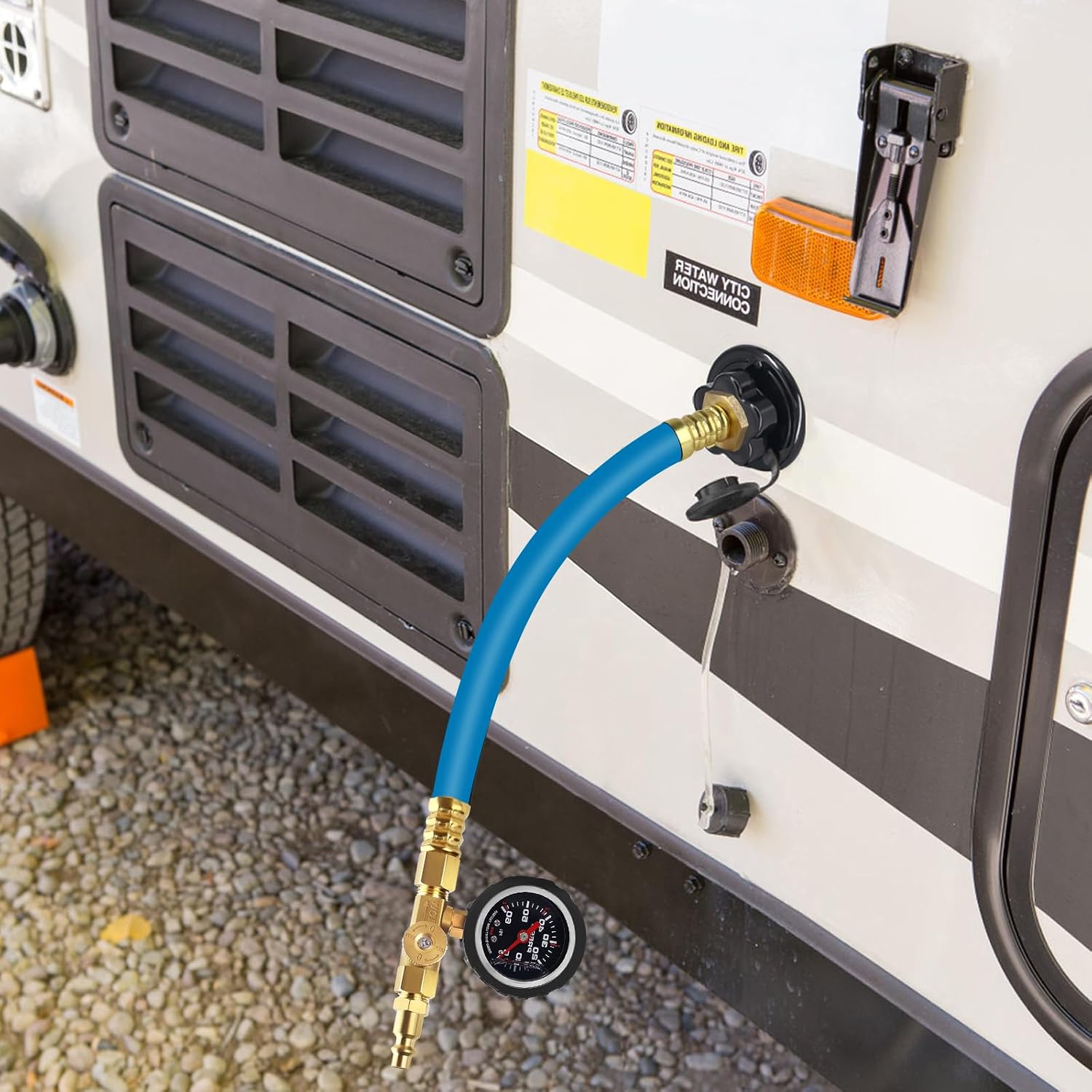 Boltigen 2025 RV Winterization Kit with New Upgraded Oil Pressure Gauge, 12'' Camper Winterizing Sprinkler Blowout Adapter, Winterize Blow Out Plug for Boat Travel Trailer Motorhome Garden Hose Faucet