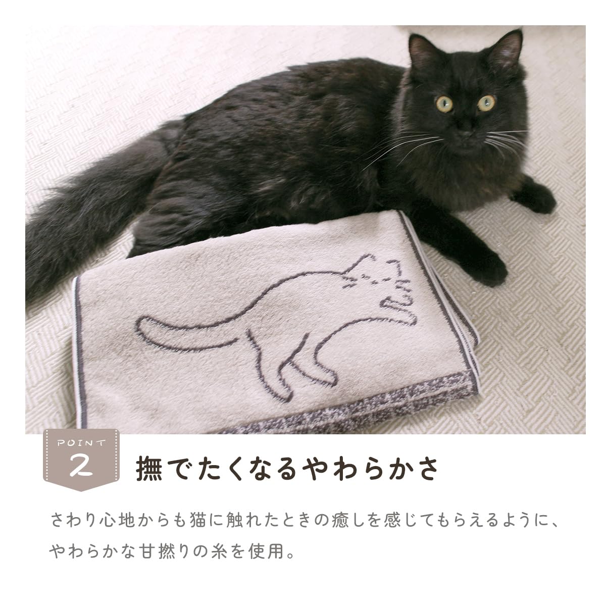 Amazon｜今治タオル フェイスタオル すやねこ ブラック 1枚 日本製 