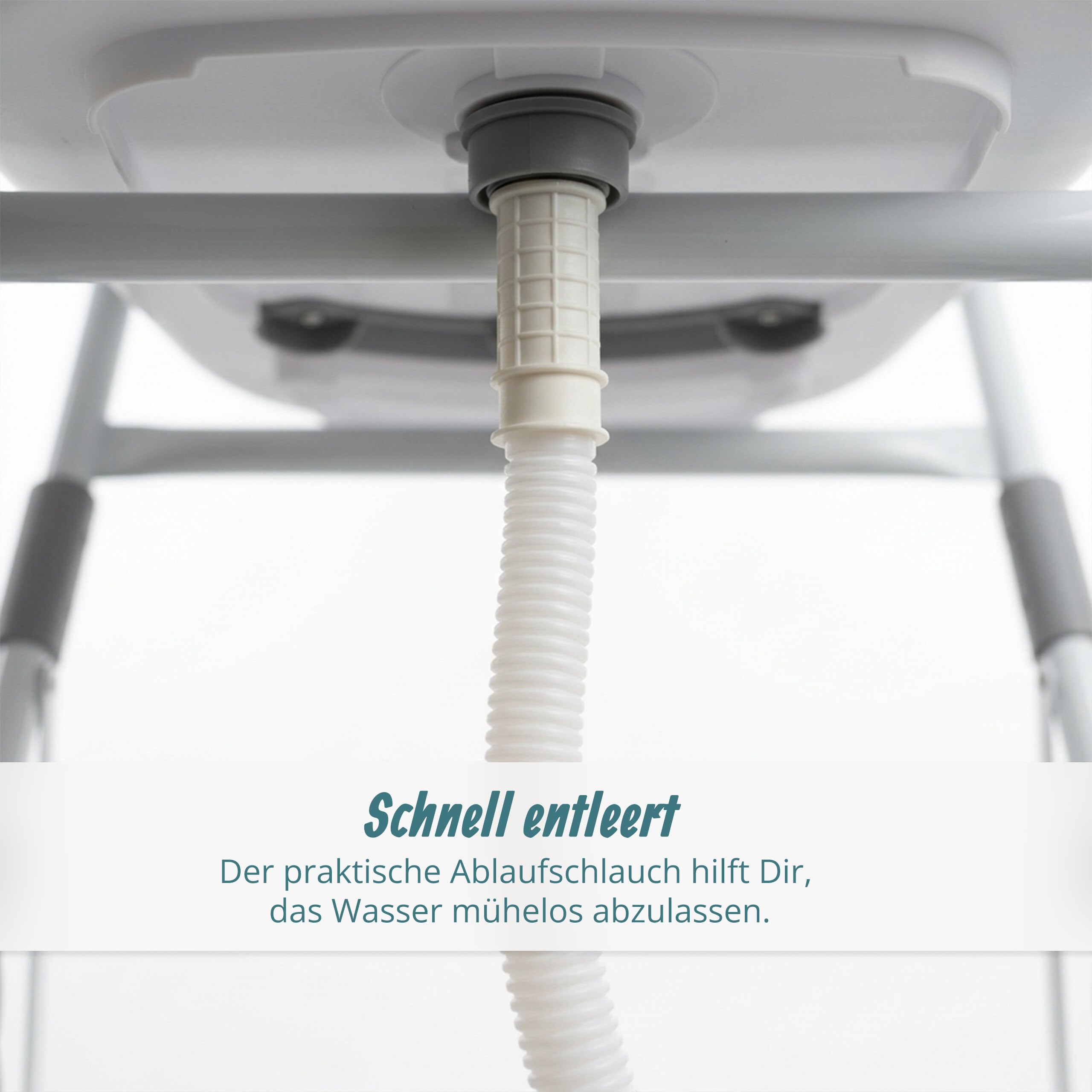 Relaxdays Babybadewanne faltbar, mit Gestell & Kissen, Babywanne, weiß/grau | bis 40 kg, HBT: 20,5x65x45,5 cm, Badewanne