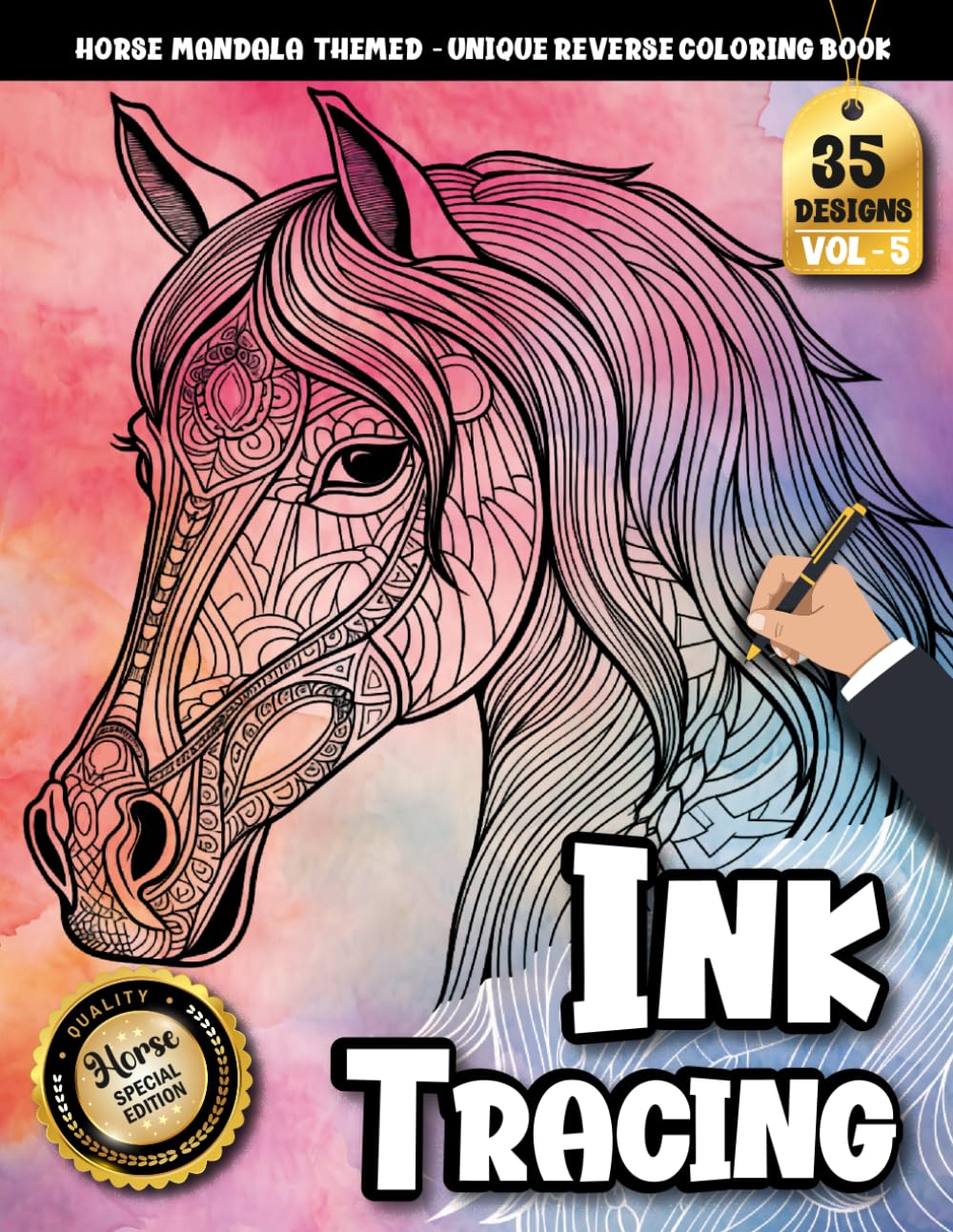 Ink Tracing Book: Horse Mandala for Peaceful Mind and Artistic Joy: Stress Relief Coloring Book for Adults | Discover Mindful Creativity Through ... Designs (Horse Mandala Tracing Series)