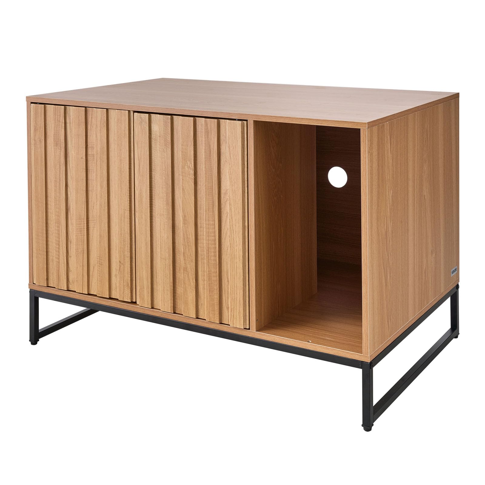 VEVOR Meuble de Rangement pour Bac à Litière Chat Armoire Cache Maison de Toilette de Chat, Niche Cache-litière avec Griffoir, pour la Plupart des Bacs à Litière Chats, pour Salon, 80 x 51 x 56,8 cm