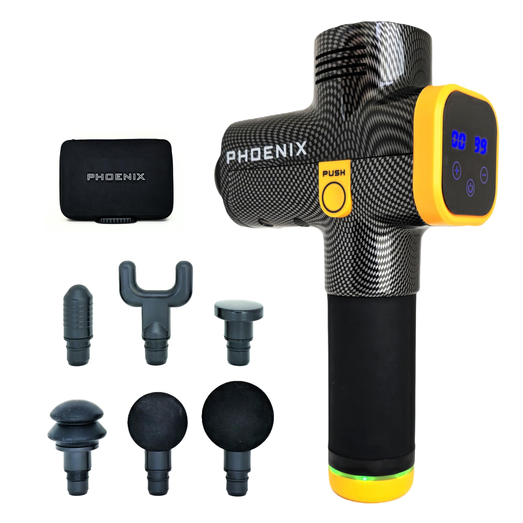 Pistola Massageadora Phoenix A2 Carbon Gold Massageador Muscular