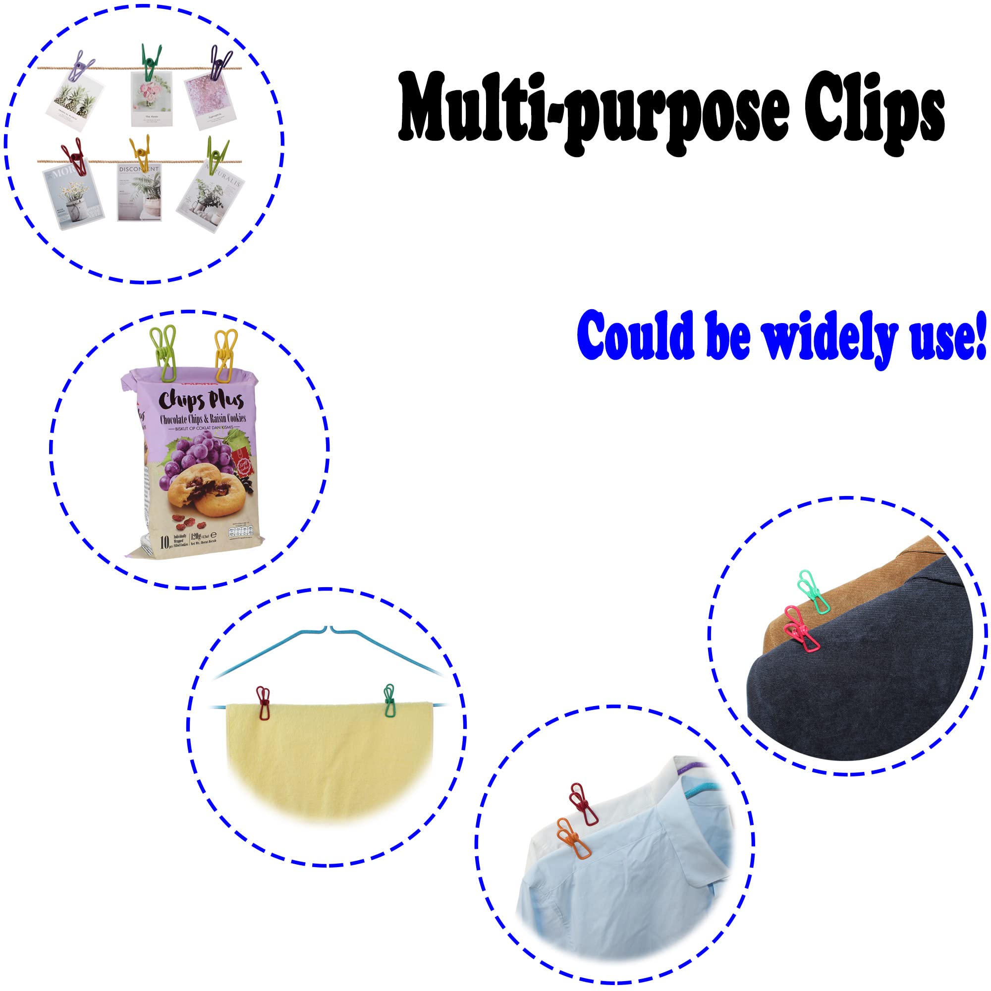 6 Ganci Con Molletta - Multiuso Per Cucina, Bagno, Tende, Bianco, Plastica Durevole - Foto 3