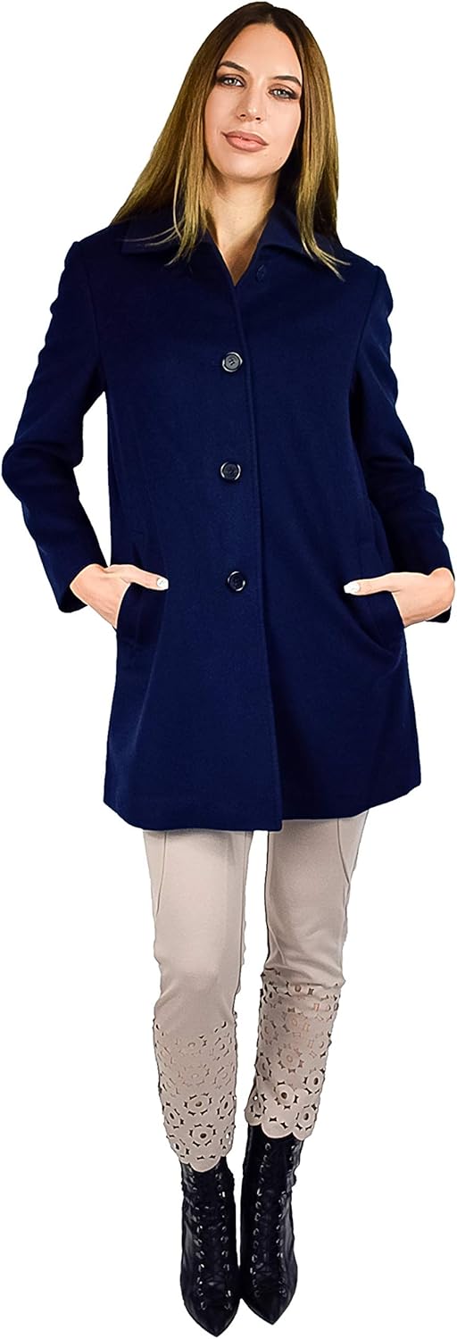 Cashmere Boutique Short Funnel 100% Pure Cashmere Coats for Women – Lightweight, Single Breasted, and Soft & Warm Coat - Image 2