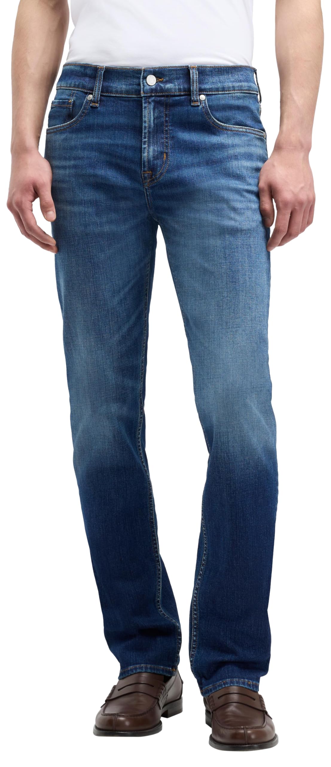 7 For All Mankind Men's Slimmy Ambition Jeans, Mid Blue, 28 W, 28W