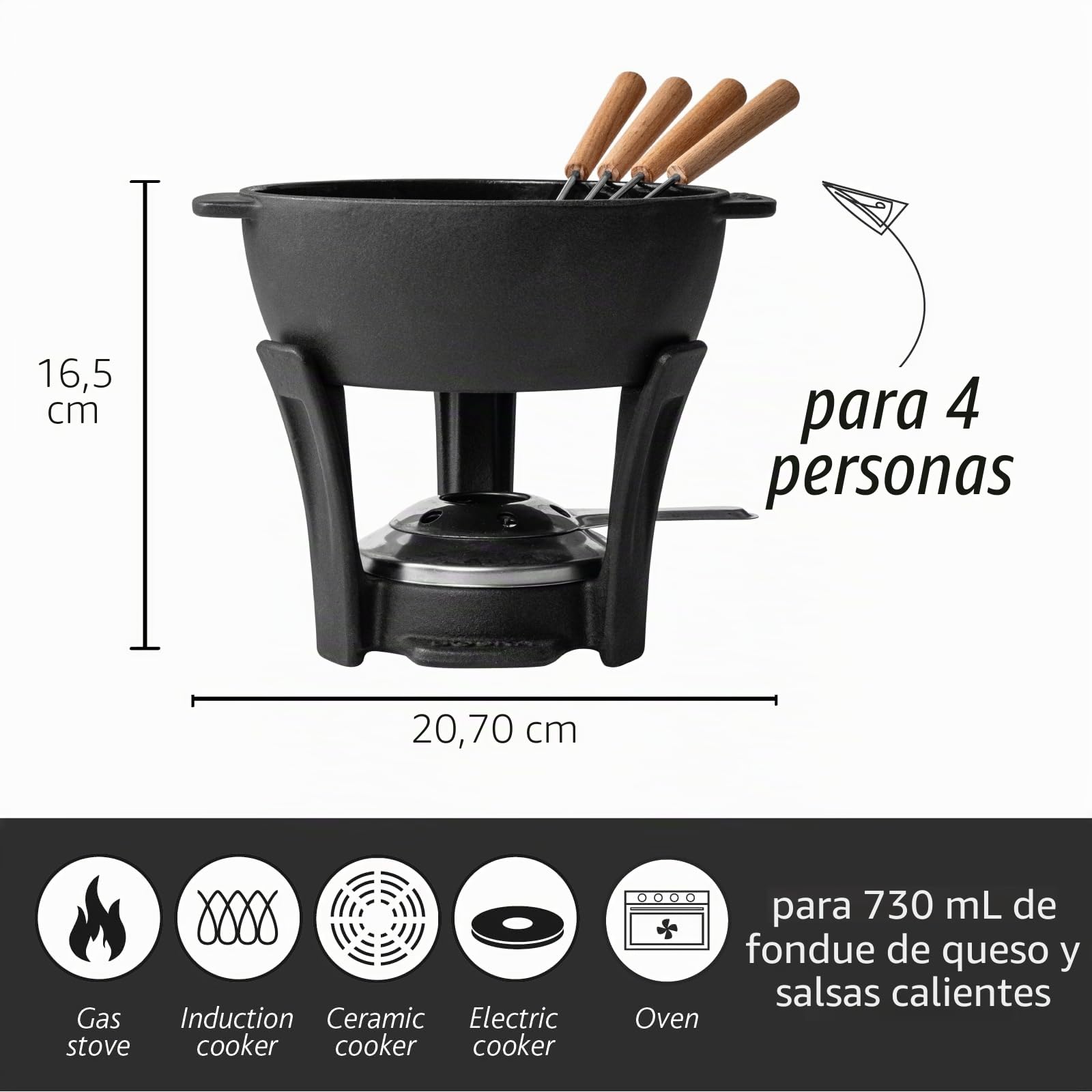 BOSKA Party Pro - Juego de fondue para fondue (1,1 L), diseño de fondue