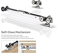 Vista 4 de EaseLife - Kit de marco para puerta de bolsillo de 28x80 pulgadas con mecanismo de cierre suave de dos vías para paredes de montantes de 2X4