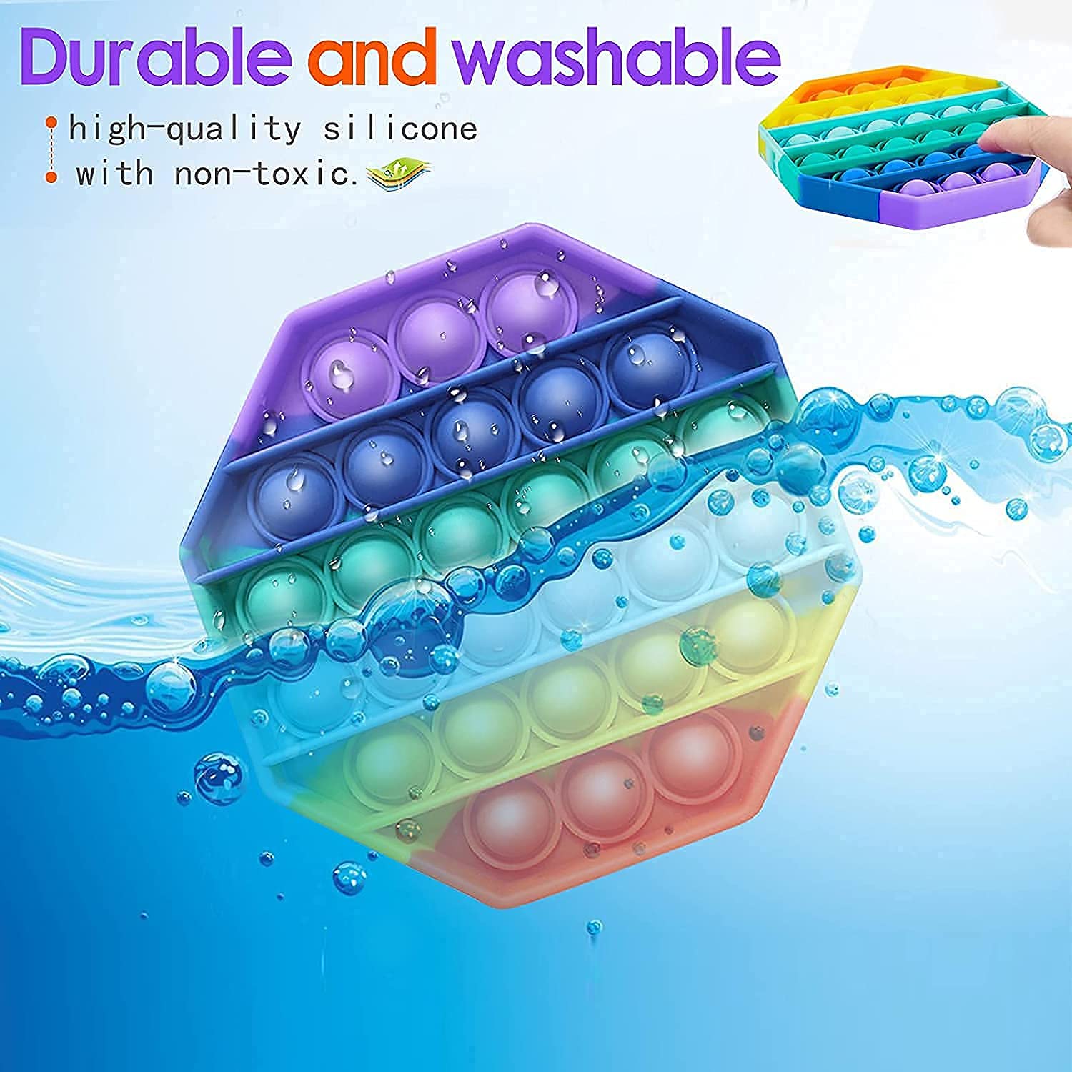 Tilak Venture Stress Relief Rainbow Push Pop Bubble Fidget Sensory Toy/ Popit Toy, Autism Popit Game Stress Relief Toys for Kids Boys and Girls, Multicolor 1