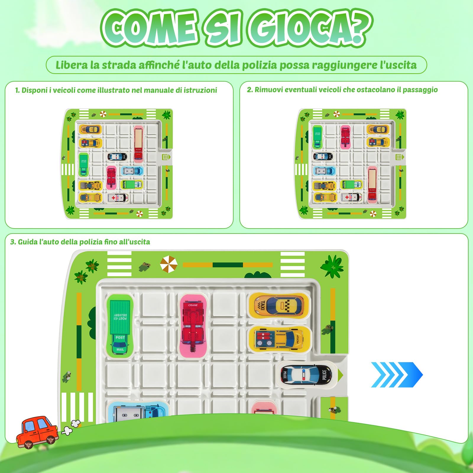 Giochi di Logica e Parcheggio per Bambini da 3 a 10 Anni – Gioco di Ingorghi Stradali con 360 Livelli, Puzzle Educativi in Legno per Famiglie, Idea Regalo per Ragazzi e Ragazze