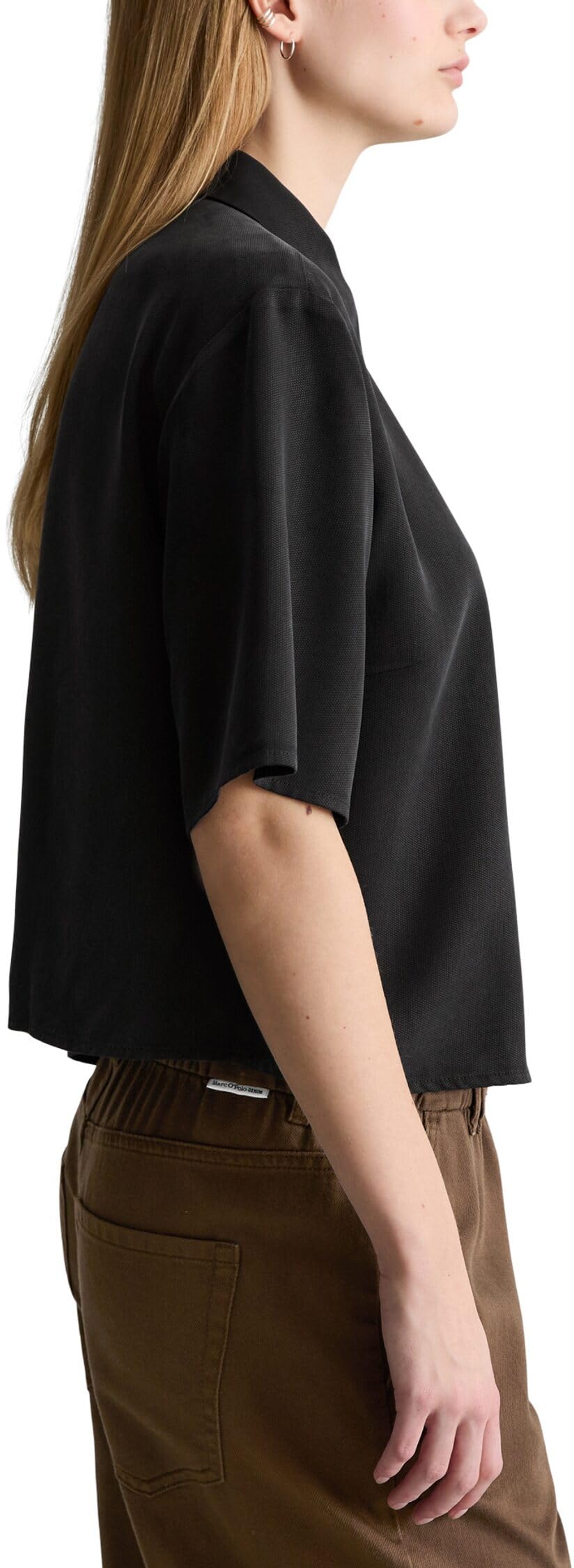 Marc OߴPolo Denim Damen Kurzarmbluse Cropped Relaxed Fit