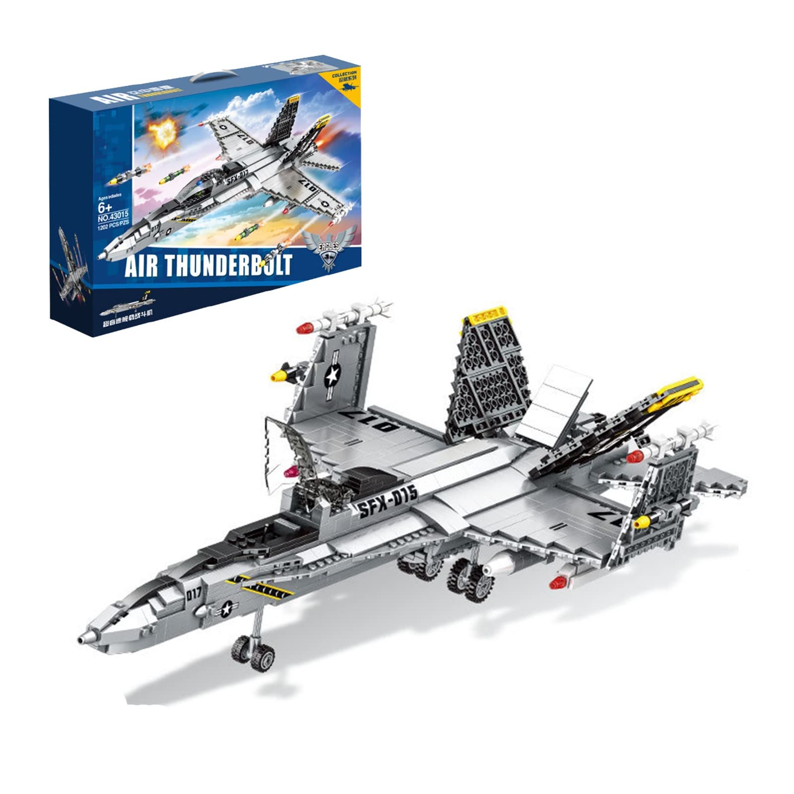 Amazon.co.jp: 飛行機ビルディングブロックセット、軍用J-15戦闘機