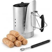 Charcoal Chimney Starter BBQ Rapid XL BBQ Chimney Starter Set | with Tumbleweed Fire Starters & Grill Lighter for Kettle Grills Smokers Backyard Barbecue Outdoor Lawn Patio & Camping
