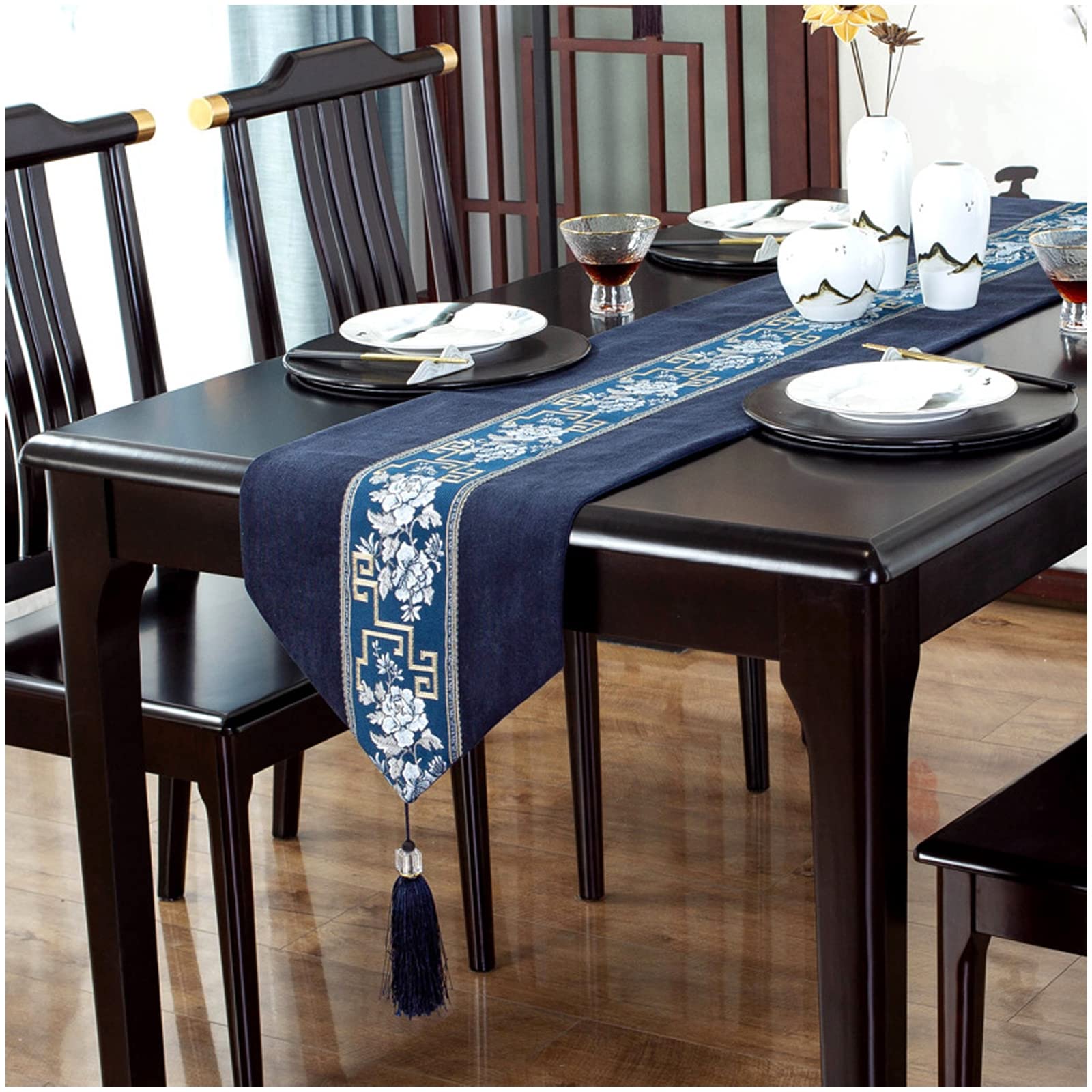 Runner da tavola lungo 198 cm, rustico, per matrimoni, feste, sala da pranzo, tavolino da caffè, colore bianco