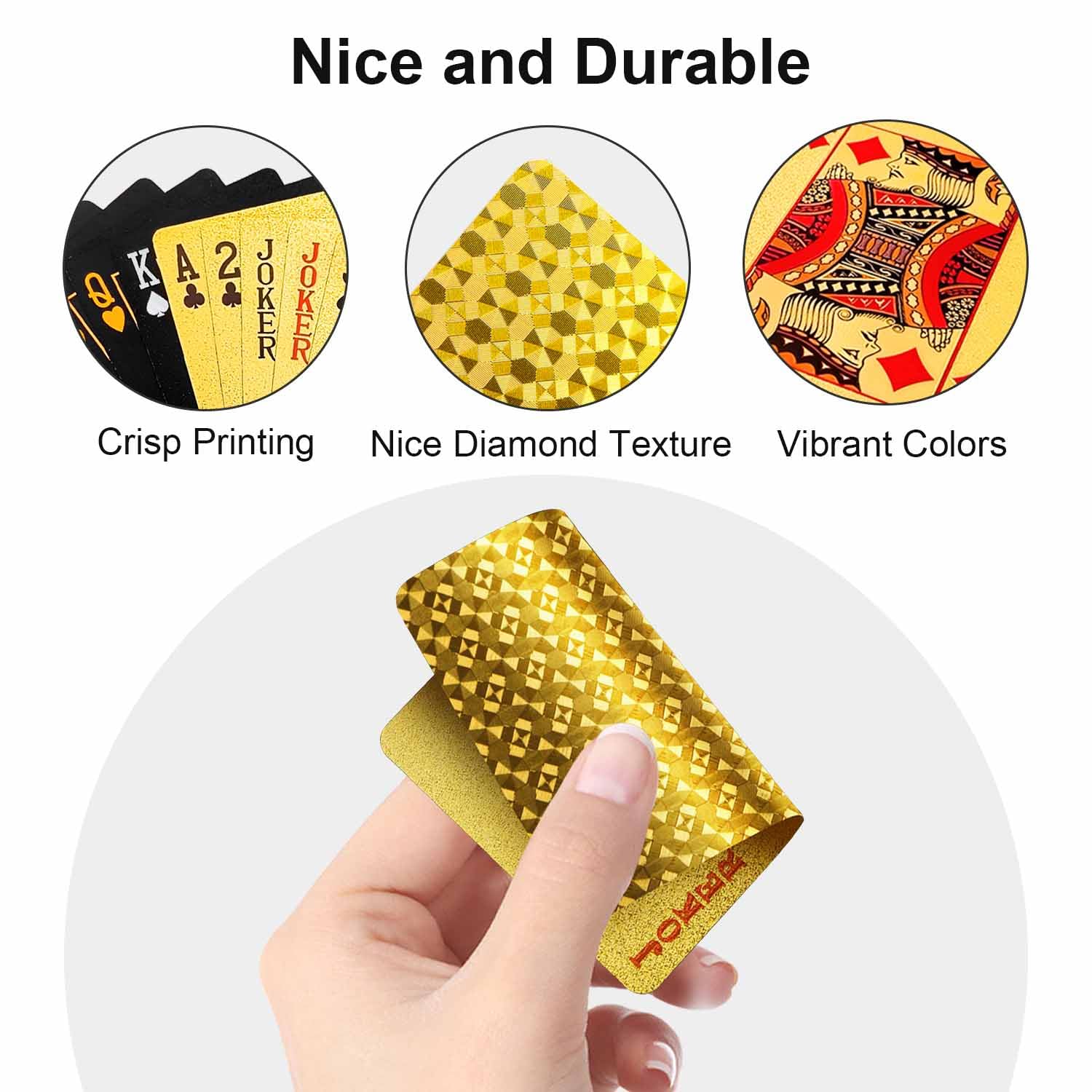 Wugauwor Waterproof Playing Cards 2 Pack, Plastic Poker Cards, Deck of Card - Image 4