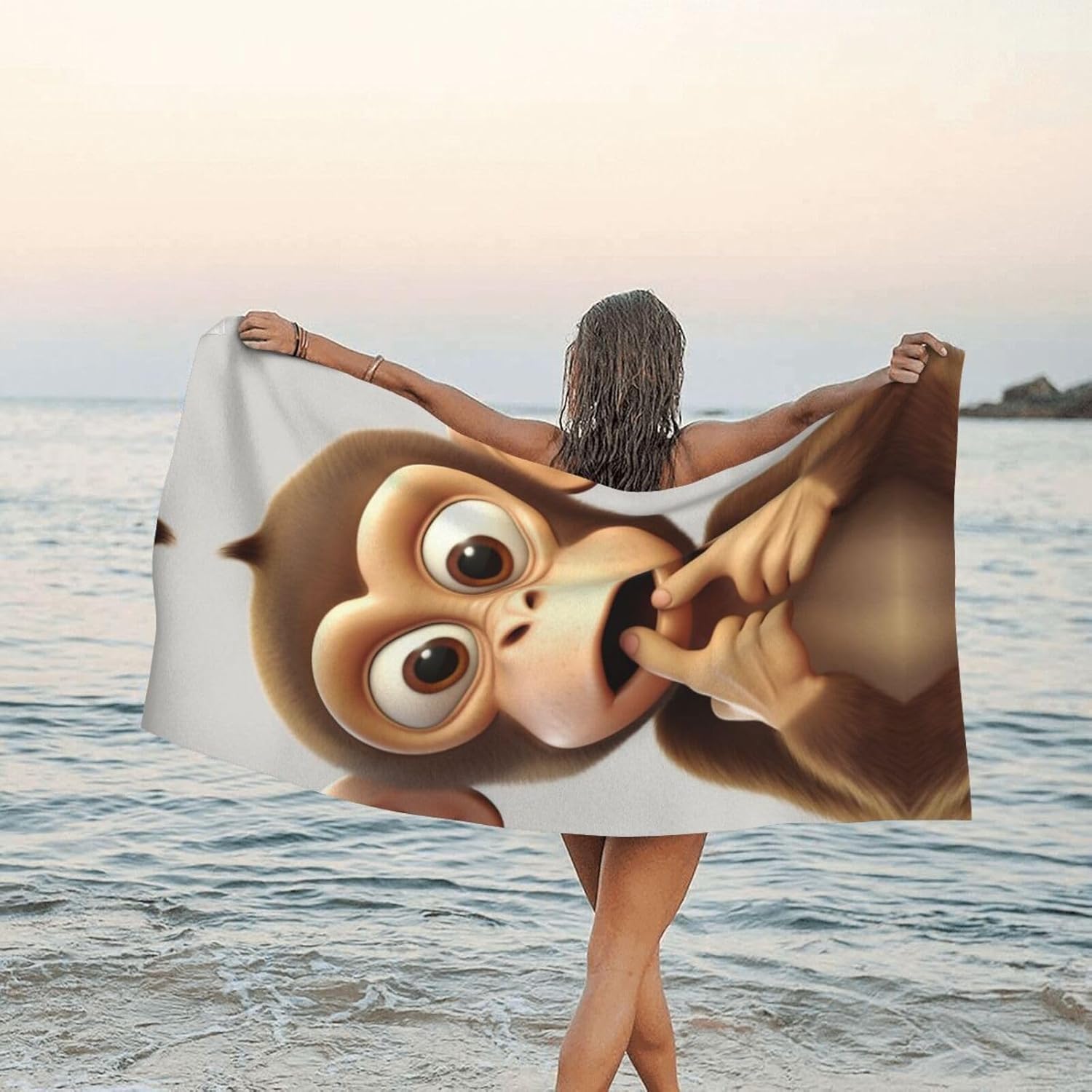 The Silent Monkey Printed Microfiber Towel,Camping Towel,Fast Drying Towel,Soft Lightweight for Gym,Hiking,Yoga,Backpacking