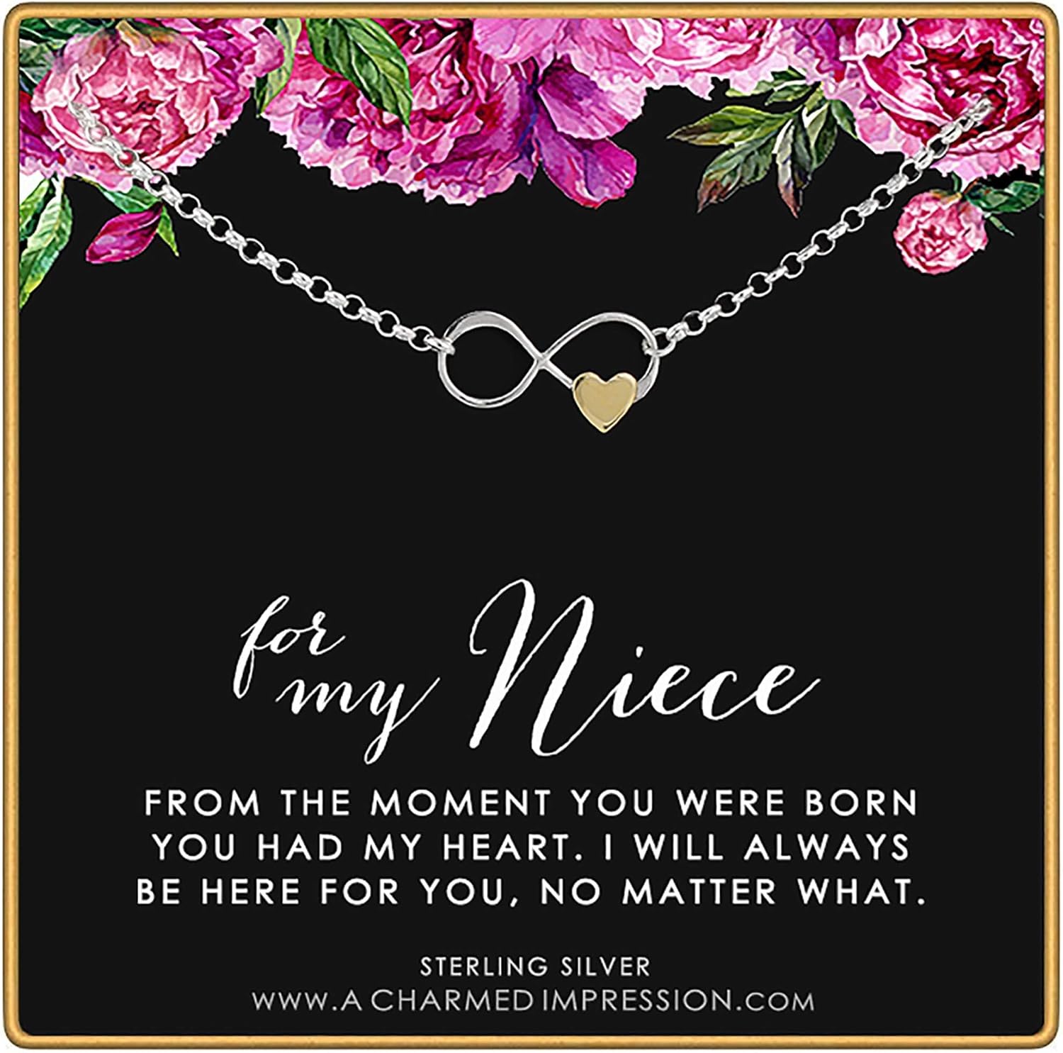 A Charmed Impression Sterling Silver Niece Bracelet - Gift from Aunt Uncle