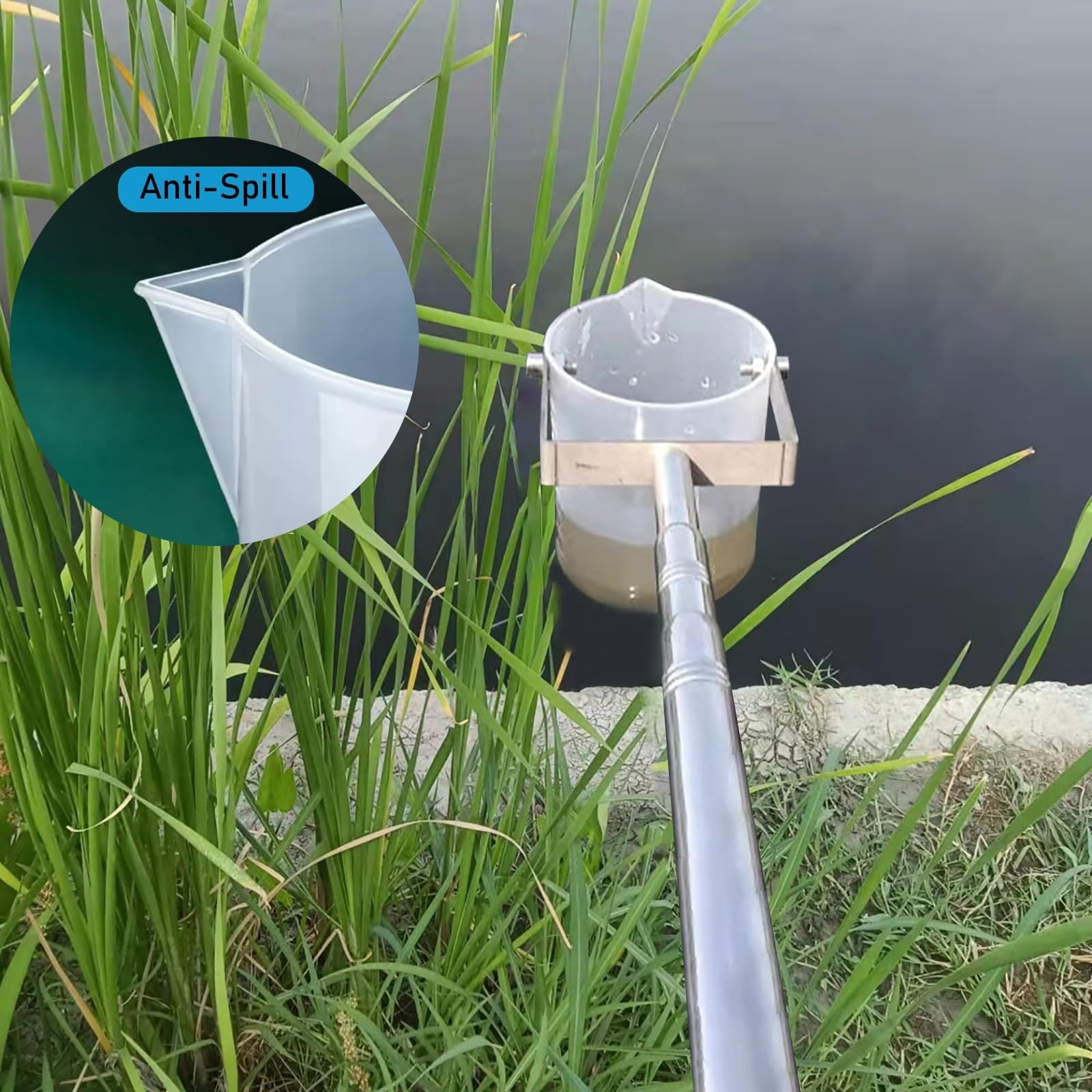 Recolector De Muestras De Agua, Vaso De Muestreo Graduado De Plástico | Muestreador De Agua De Largo Alcance, Varilla Telescópica, Estanques Lagos Ríos Acuicultura(1000ml,1.43-6.0m/4.7-19.7ft)